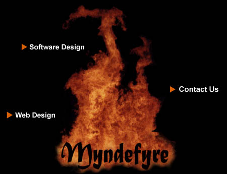 Myndefyre Logo and main image map